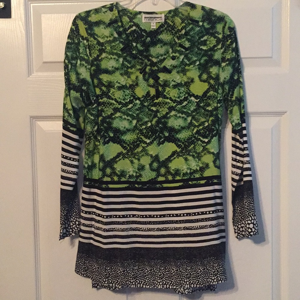 🐍 Jeweled Snakeskin Print Tunic Top